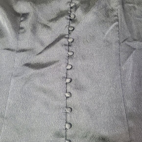 Joie Black Elegant Button-Front Satin Blouse With Bell Sleeves Size XS - Picture 2 of 9